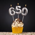 Number of followers or likes - Candle number 650 Royalty Free Stock Photo