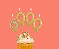 Number of followers or likes - Candle number 6000 Royalty Free Stock Photo