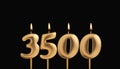 Number of followers or likes - Candle number 3500 Royalty Free Stock Photo