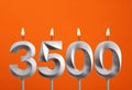Number of followers or likes - Candle number 3500 Royalty Free Stock Photo