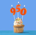 Number of followers or likes - Candle number 950 Royalty Free Stock Photo