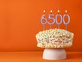 Number of followers or likes - Candle number 6500 Royalty Free Stock Photo