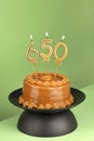 Number of followers or likes - Candle number 650 Royalty Free Stock Photo
