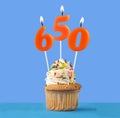 Number of followers or likes - Candle number 650 Royalty Free Stock Photo