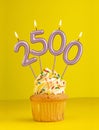 Number of followers or likes - Candle number 2500 Royalty Free Stock Photo
