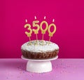 Number of followers or likes - Candle number 3500 Royalty Free Stock Photo