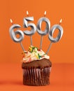 Number of followers or likes - Candle number 6500 Royalty Free Stock Photo