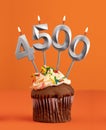 Number of followers or likes - Candle number 4500 Royalty Free Stock Photo