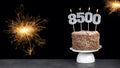 Number of followers or likes - Candle number 8500 Royalty Free Stock Photo