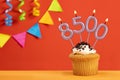 Number of followers or likes - Candle number 8500 Royalty Free Stock Photo
