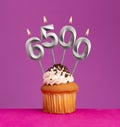 Number of followers or likes - Candle number 6500 Royalty Free Stock Photo