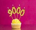 Number of followers or likes - Candle number 9000 Royalty Free Stock Photo