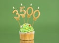 Number of followers or likes - Candle number 3500 Royalty Free Stock Photo