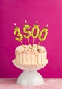 Number of followers or likes - Candle number 3500 Royalty Free Stock Photo