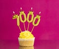 Number of followers or likes - Candle number 7000 Royalty Free Stock Photo