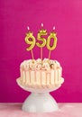 Number of followers or likes - Candle number 950 Royalty Free Stock Photo