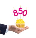 Number of followers or likes - Candle number 850 Royalty Free Stock Photo
