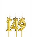Number of followers or views - Candles form the number 149 Royalty Free Stock Photo