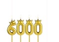 Number of followers or views - Candles form the number 6000 Royalty Free Stock Photo