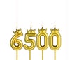 Number of followers or views - Candles form the number 6500 Royalty Free Stock Photo