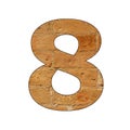 Number 8 - Font on brick texture Royalty Free Stock Photo