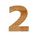 Number 2 - Font on brick texture Royalty Free Stock Photo