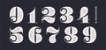 Number font. Classical french didot style, texture