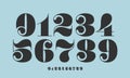 Number font. Font of numbers in classical french didot style