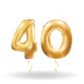 Number forty metallic balloon