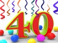 Number Forty Party Shows Fortieth Birthday