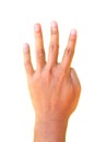 Number four hand gesture symbol