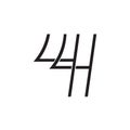 Number 44 four linked overlapping line design vector