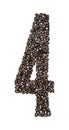 Number Four made from Coffee Beans Royalty Free Stock Photo