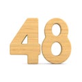 Number fourty eight on white background. Isolated 3D illustration