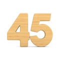 Number fourty five on white background. Isolated 3D illustration