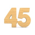 Number fourty five on white background. Isolated 3D illustration Royalty Free Stock Photo