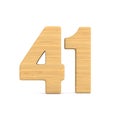 Number fourty one on white background. Isolated 3D illustration Royalty Free Stock Photo