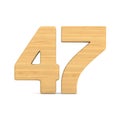 Number fourty seven on white background. Isolated 3D illustration