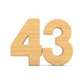 Number fourty three on white background. Isolated 3D illustration Royalty Free Stock Photo