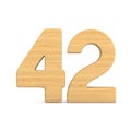 Number fourty two on white background. Isolated 3D illustration