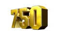 Number 750 gold 3D.