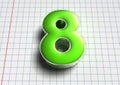 Number 8 green 3D. Royalty Free Stock Photo