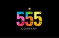 555 number grunge color rainbow numeral digit logo Royalty Free Stock Photo