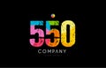 550 number grunge color rainbow numeral digit logo