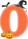 Number 0 with halloween design elements Royalty Free Stock Photo