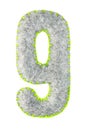 Handmade Gray Number Nine on White Royalty Free Stock Photo