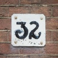 House number 32 Royalty Free Stock Photo