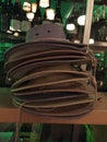 A stack of hats on a counter top Royalty Free Stock Photo