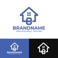 Number 8 Home Logo, Suitable for any business related to house, real estate, construction, interior with Number 8