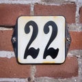 House Number 22 Royalty Free Stock Photo